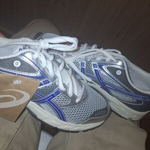 Asics Men's Athletic Shoes - White, Blue, and Gray